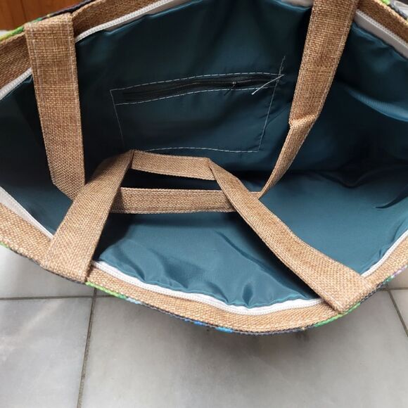 Tropic Pattern Canvas  Summer Beach Bag Travel Bag For Vacation - Picture 6 of 11